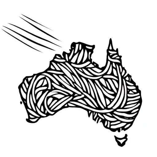 Australia Outline Intertwined