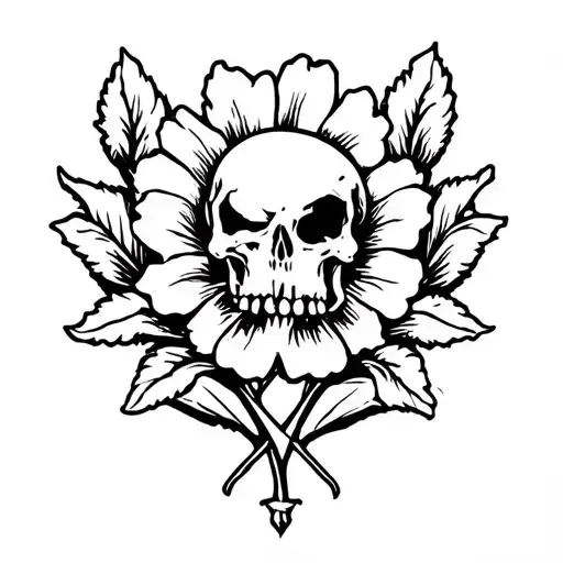 Poison Danger Logo Floral Design