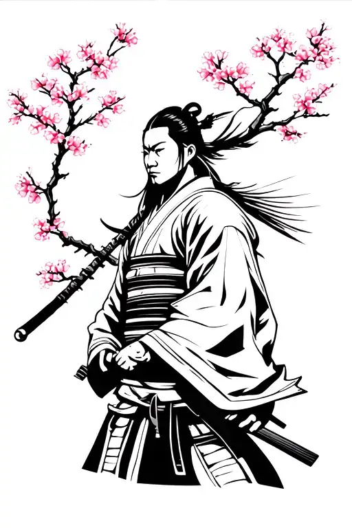 Samurai And Cherry Blossom Inspired