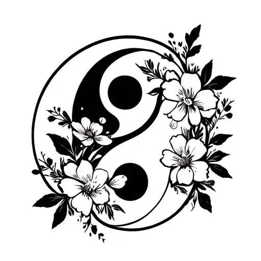 Yin Yang Delicate Flowers In The Chest