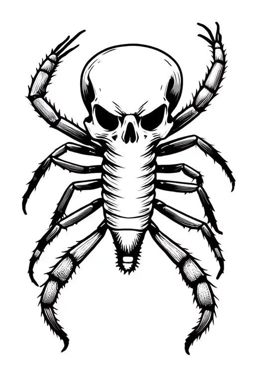 Centipede With Skull