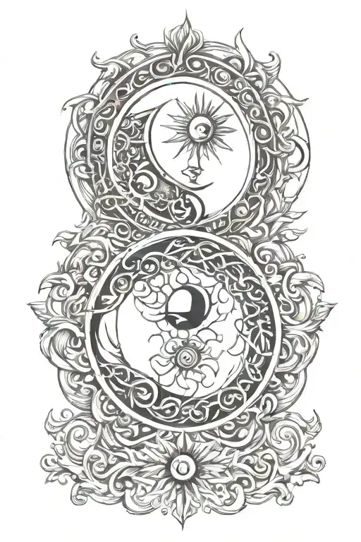 Moon And Sun Eclipse Moon Intertwined