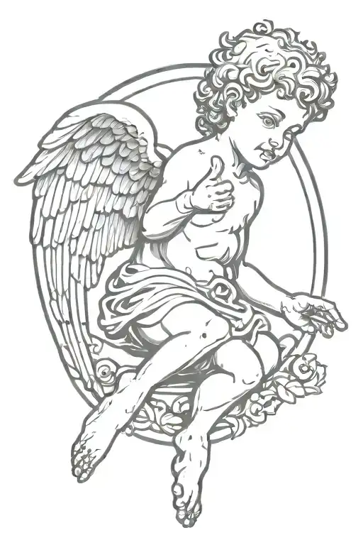 Cherub Angel Pointing His Finger