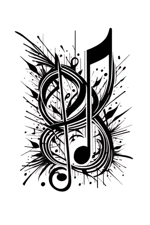 House Music Note Intertwined