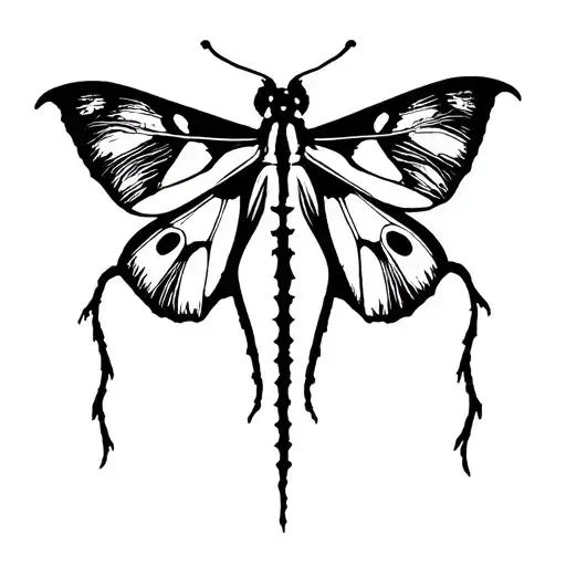 Lunar Moth With A Semi Colon In Each Of The Tails