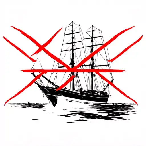 Schooner With A Red X Over It