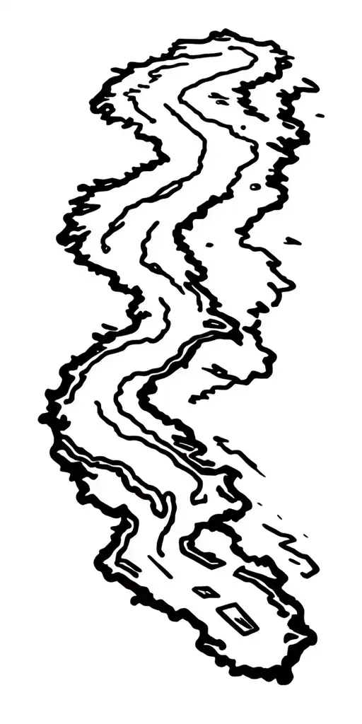 Windy Road Down The Middle Of Map