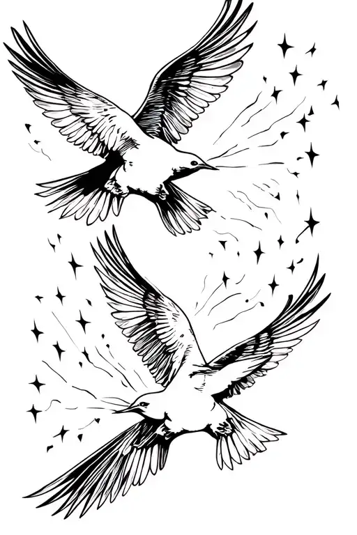 Doves Flying And Lights