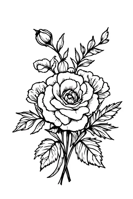 Carnation And Rose Bouquet