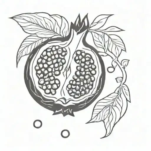 Pomegranate Fruit In Black