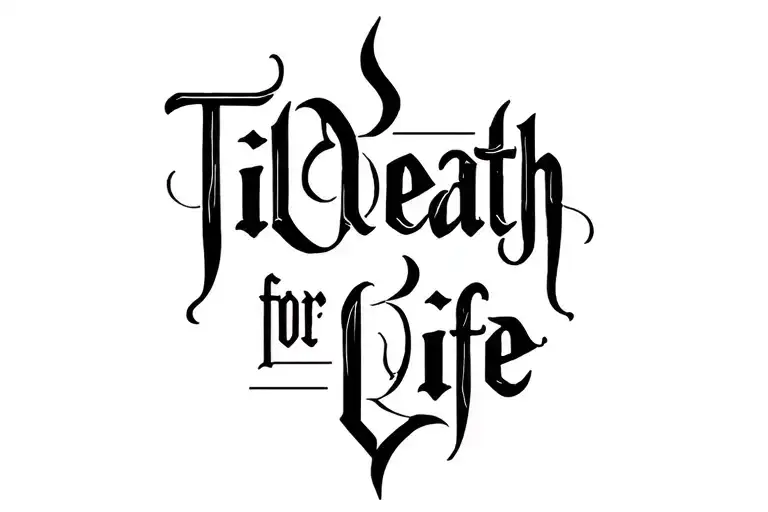 Two Word Ambigram Til Death For Life