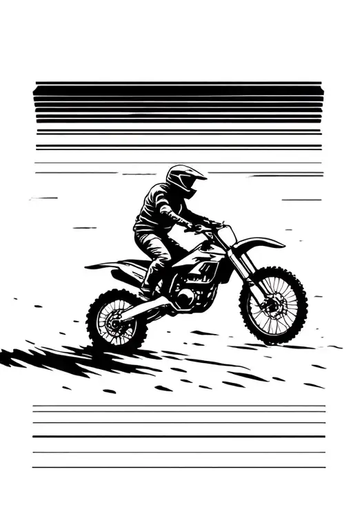 Dirtbike Riding Off Into The Sunset