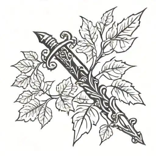 Dagger Wrapped In Ivy Vines