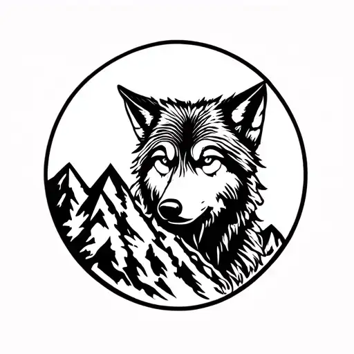 Wolf And Mountain Peak