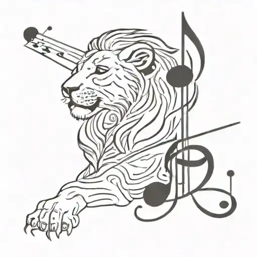 Leo Zodiac Sign And Music Notes Symbols