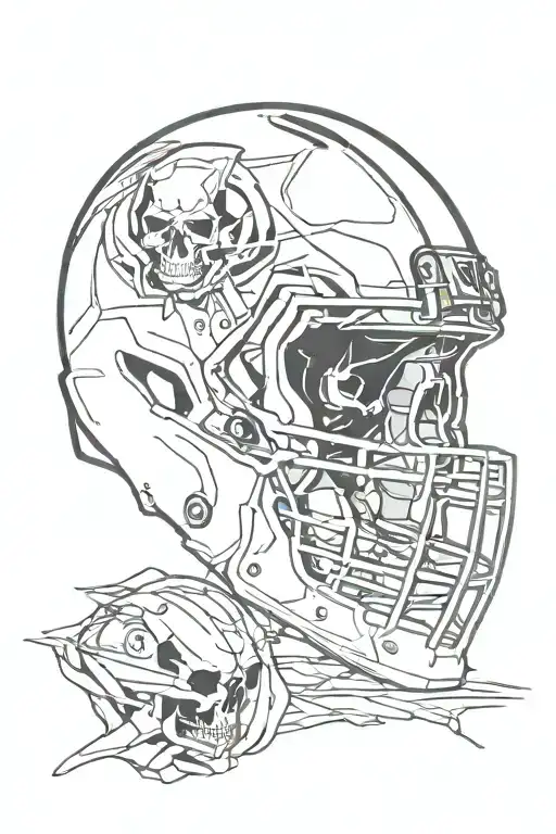 Skull Nfl Helmet Broken Viser Reflecting Another