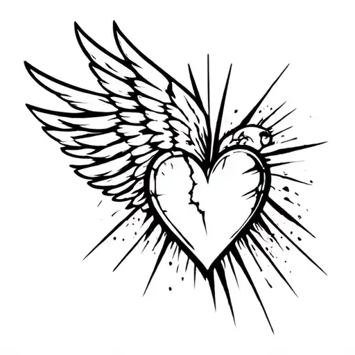 Flying Broken Heart Wings