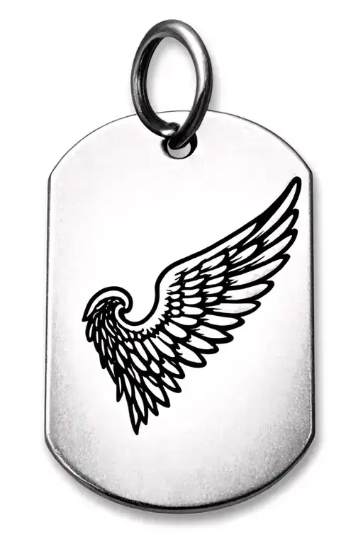 Dog Tag With Angel Wing