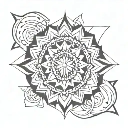 Simple Mandela Tattoo Design