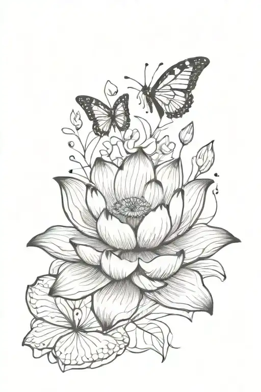 Lotus Flower Hisbcus Flower With Bible Verse And Butterflies