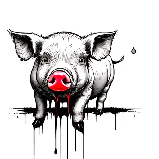 Smeared Lipstick On A Pig In Tears Dark Surrealism