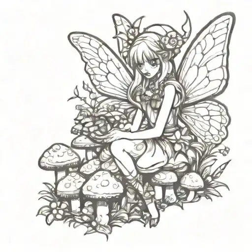 Evil Fairy With Mushrooms