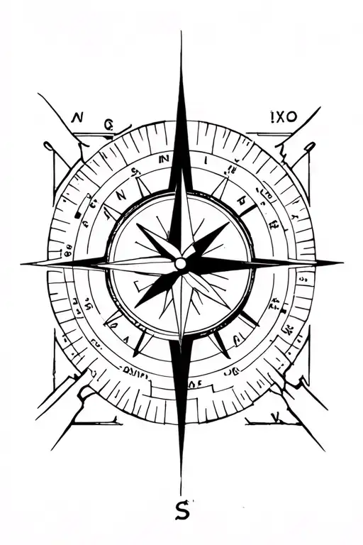 1 Compass Vegvisir Tattoo Design Incorporating Elements