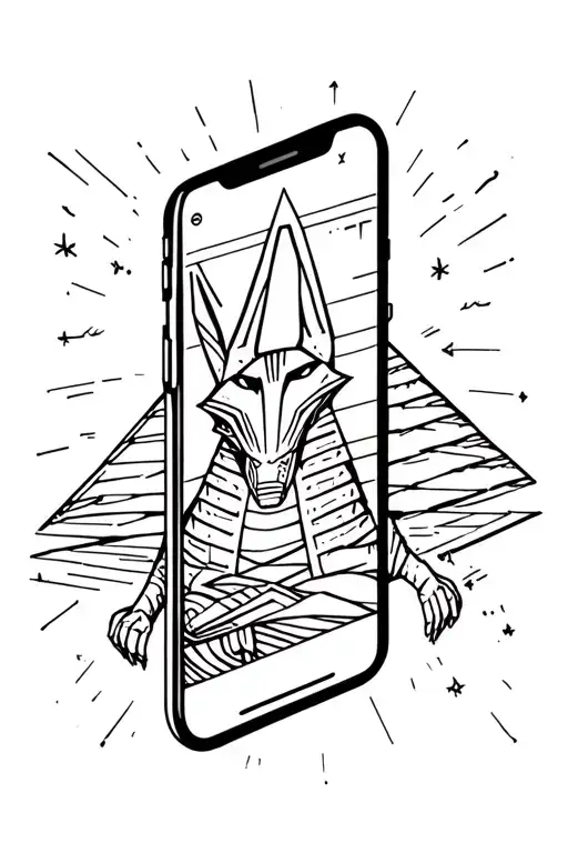 Anubis On A Phone Pyramid