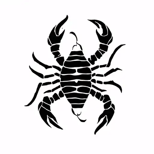 Minimalist Black Tattoo Design Of Scorpio And Gemini Combined