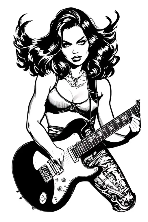 Casey Lynch From Guitar Hero As A Pinup Girl