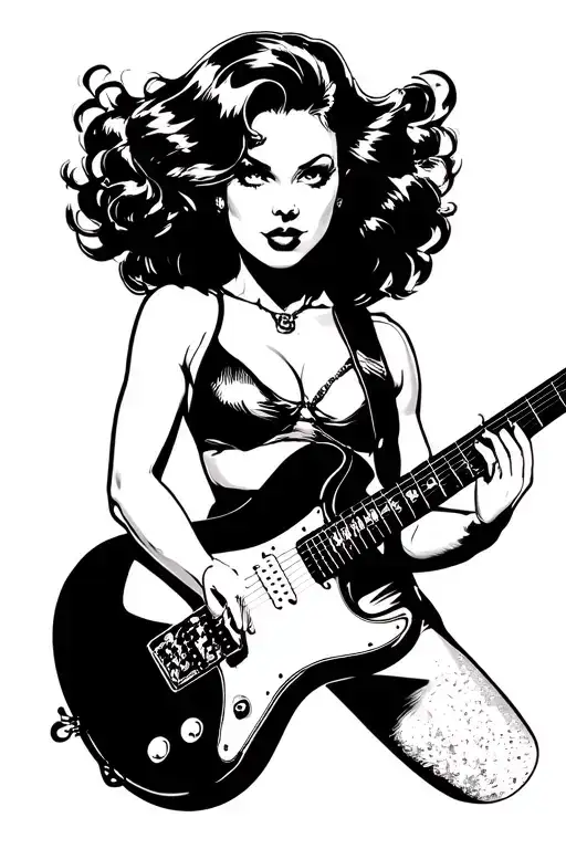 Casey Lynch From Guitar Hero As A Pinup Girl