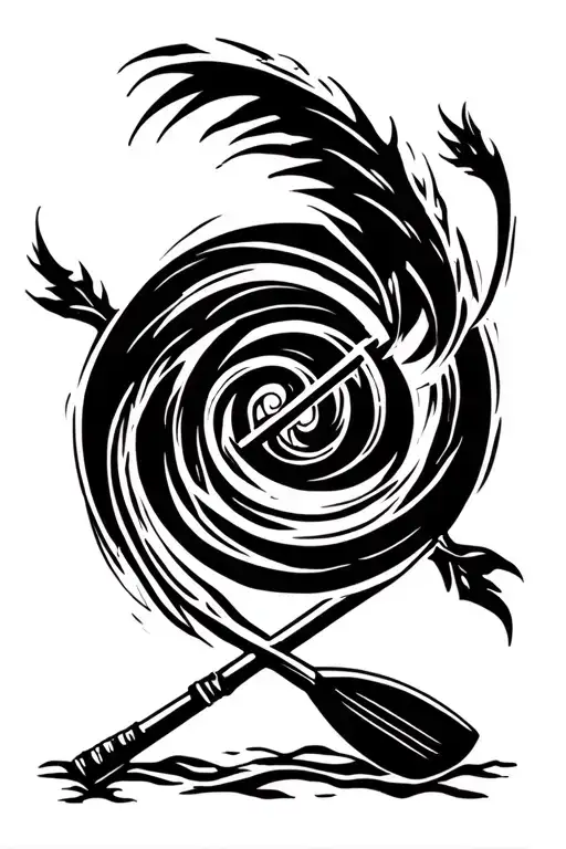 Fighting Spirit Circling A Paddle