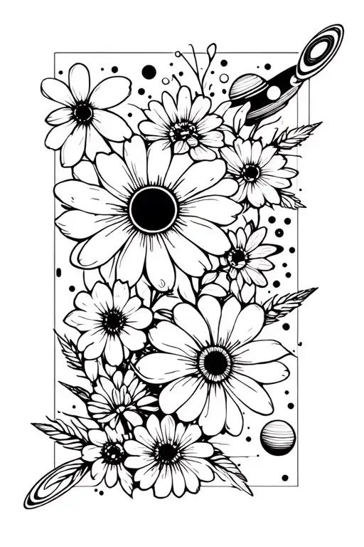 Flowers And Solar System Planets