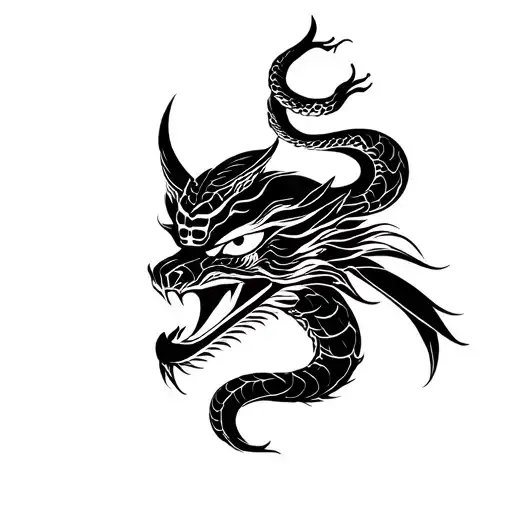 Snake And Oni Mask Samurai