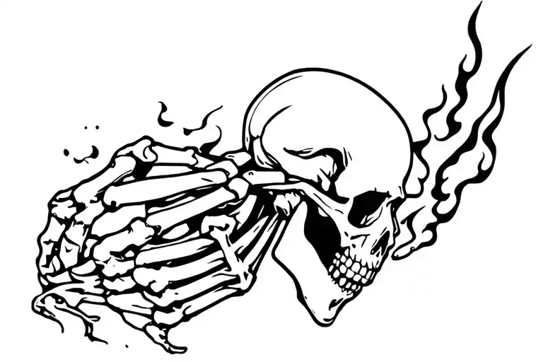 Skeleton Suffering Burning