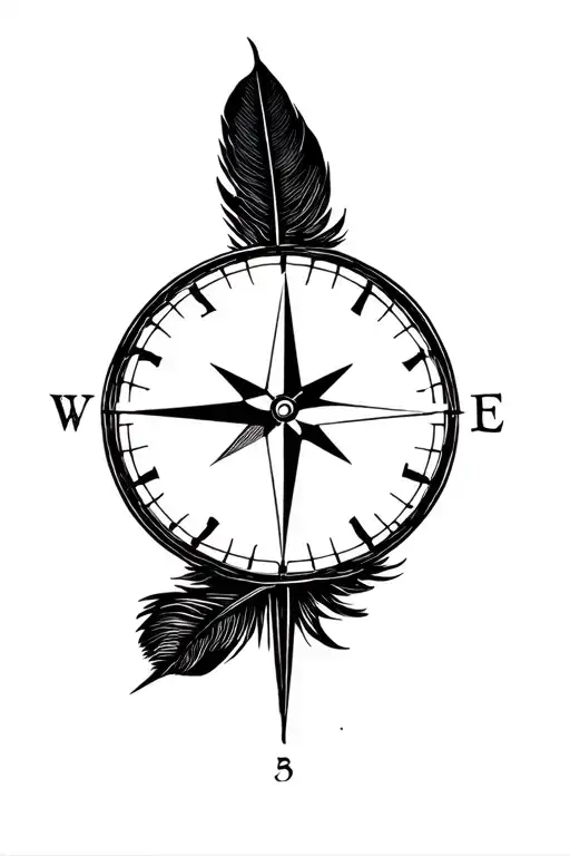 Compass Clock Feather