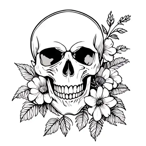 Skull Hand Flowers