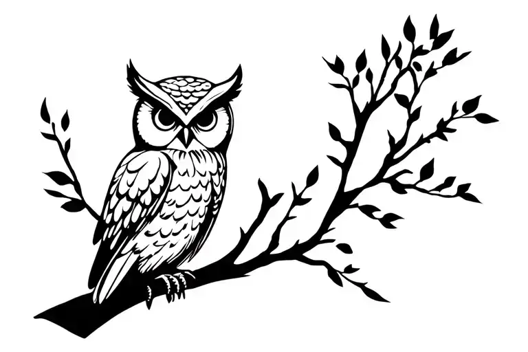 Owl On A Branch That Writes Gabin