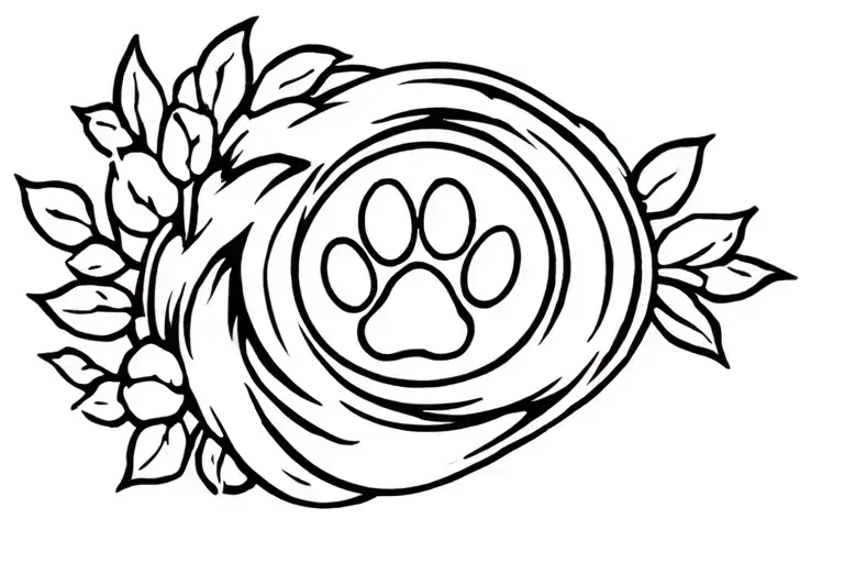Womb Tattoo Shape With Paw Print Inside