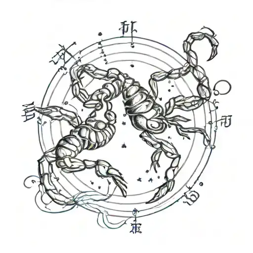 Scorpio Constellation Intertwined With Virgo Constellation