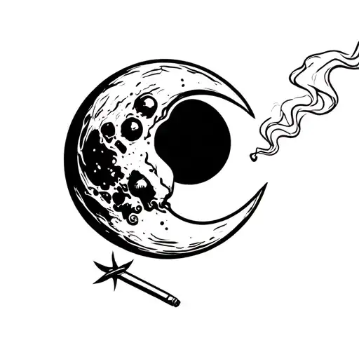 Moon Smoking A Joint