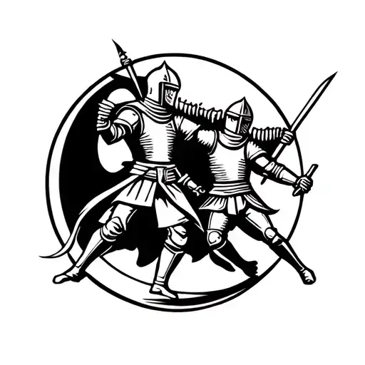Medieval Knights Fighting