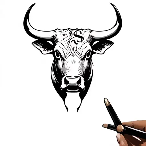 Bull With Money Signs