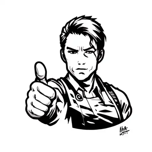 Fallout Video Game Character Holding His Thumb Up