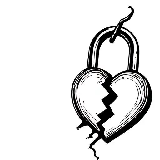 Broken Heart Shaped Lock