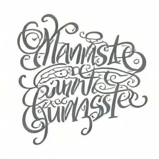 Lower Back Flowing Cursive Text That Says Namaste Cunts
