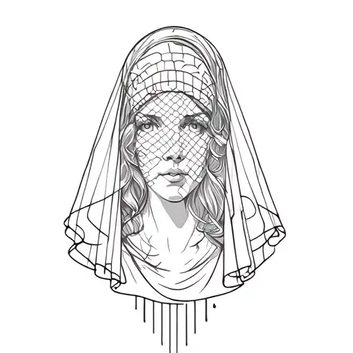 A Bust Of A Woman Wearing A Veil