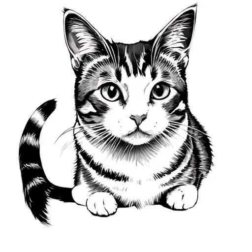 Black And White Cat Sitting