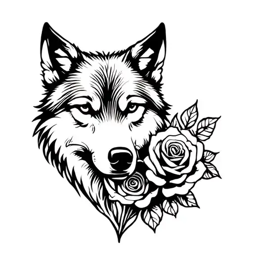 Wolf Wirh Roses