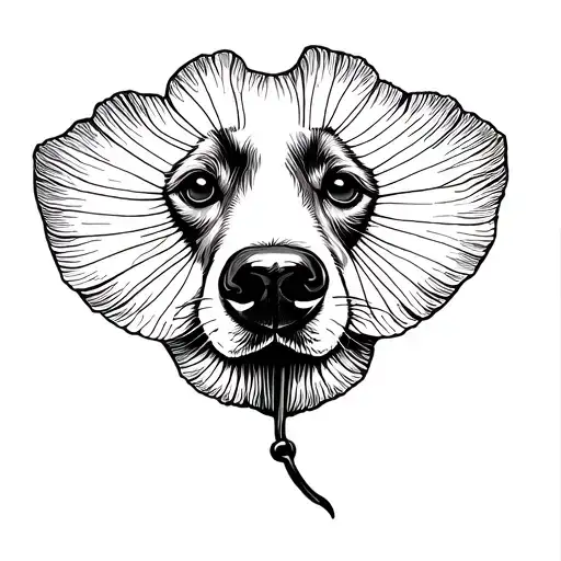 Ginkgo Leaf With Dog Nose